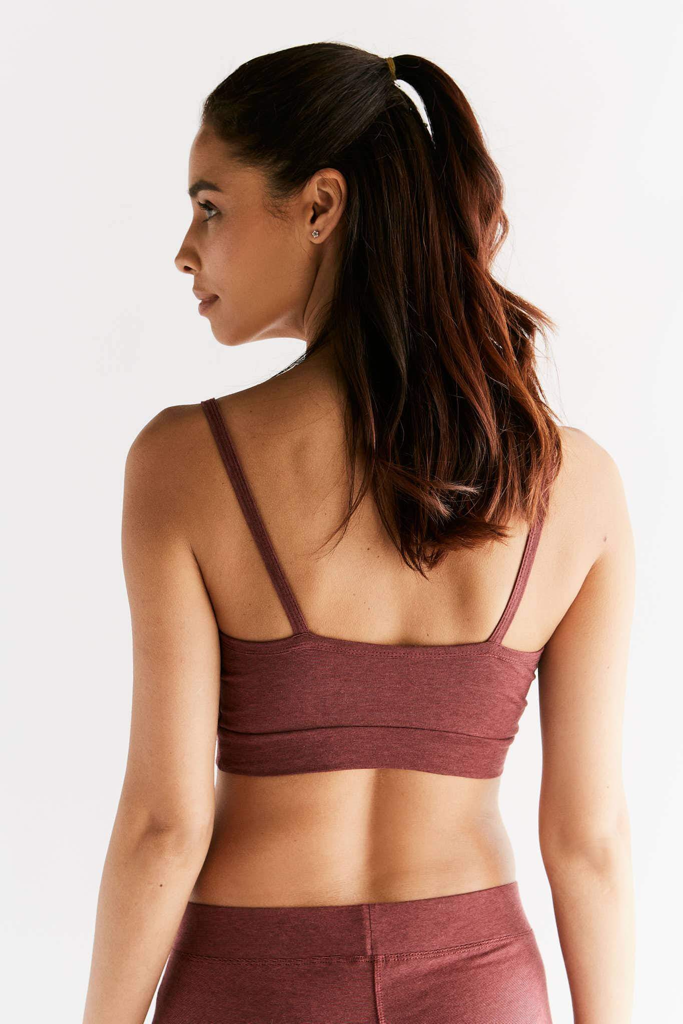 Women's bra with a supportive band, made from organic materials, shown on a plain background. Comfortable and eco-friendly lingerie from True North. 1511-062