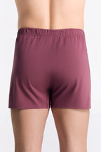 Men's organic cotton boxer shorts in Nocturne, back view on model