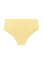 Girls' organic cotton hipster briefs in lime, laid flat