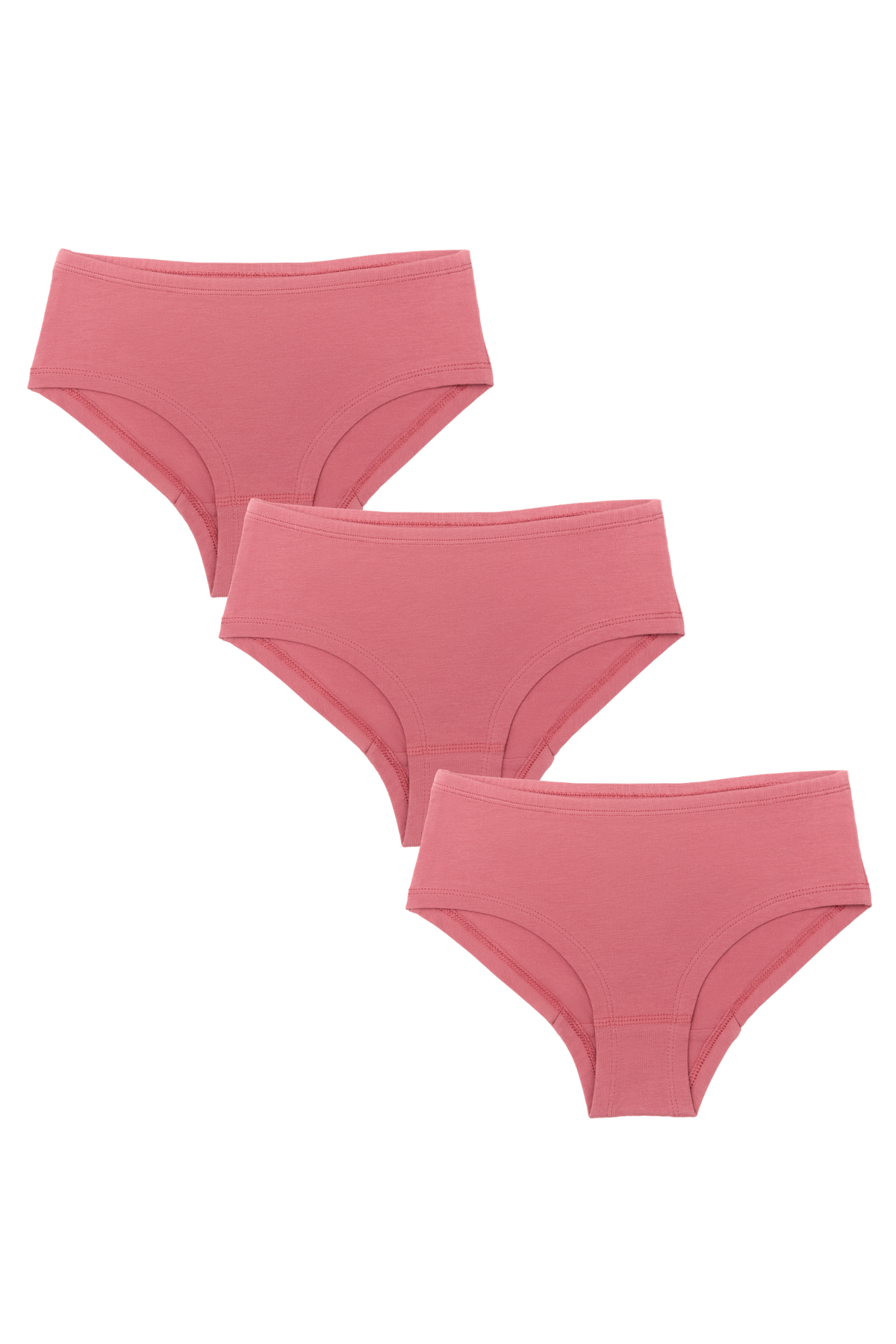 Girls’ Organic Cotton Hipster Briefs - 3 Pack – Faded Rose