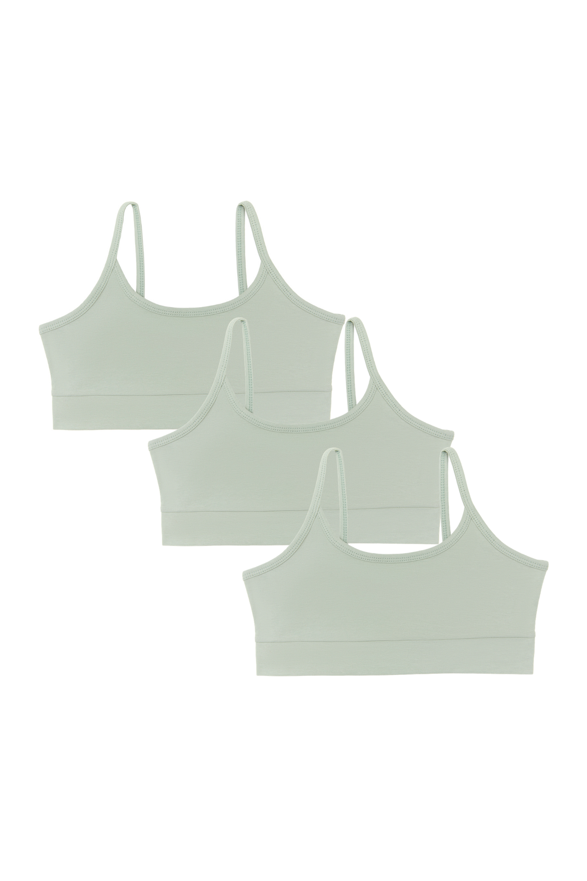 Girls’ Organic Cotton Bralette - 3 Pack – Iceberg Green