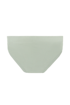 Boys' organic cotton briefs in Iceberg Green, laid flat, back