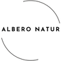 Logo of ALBERO NATUR with a black circle on a white background